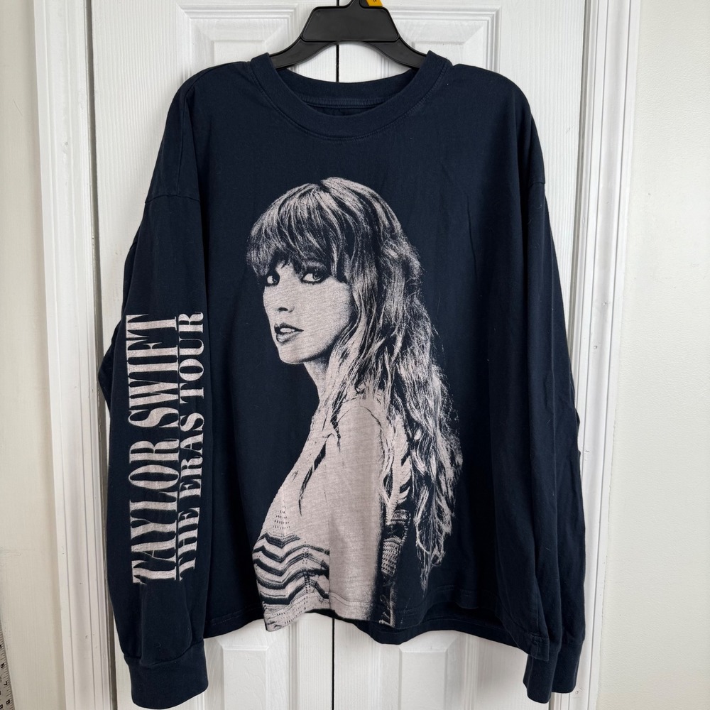 Taylor Swift The Eras Tour Long Sleeve Graphic T-Shirt Black 2XL Official Merch